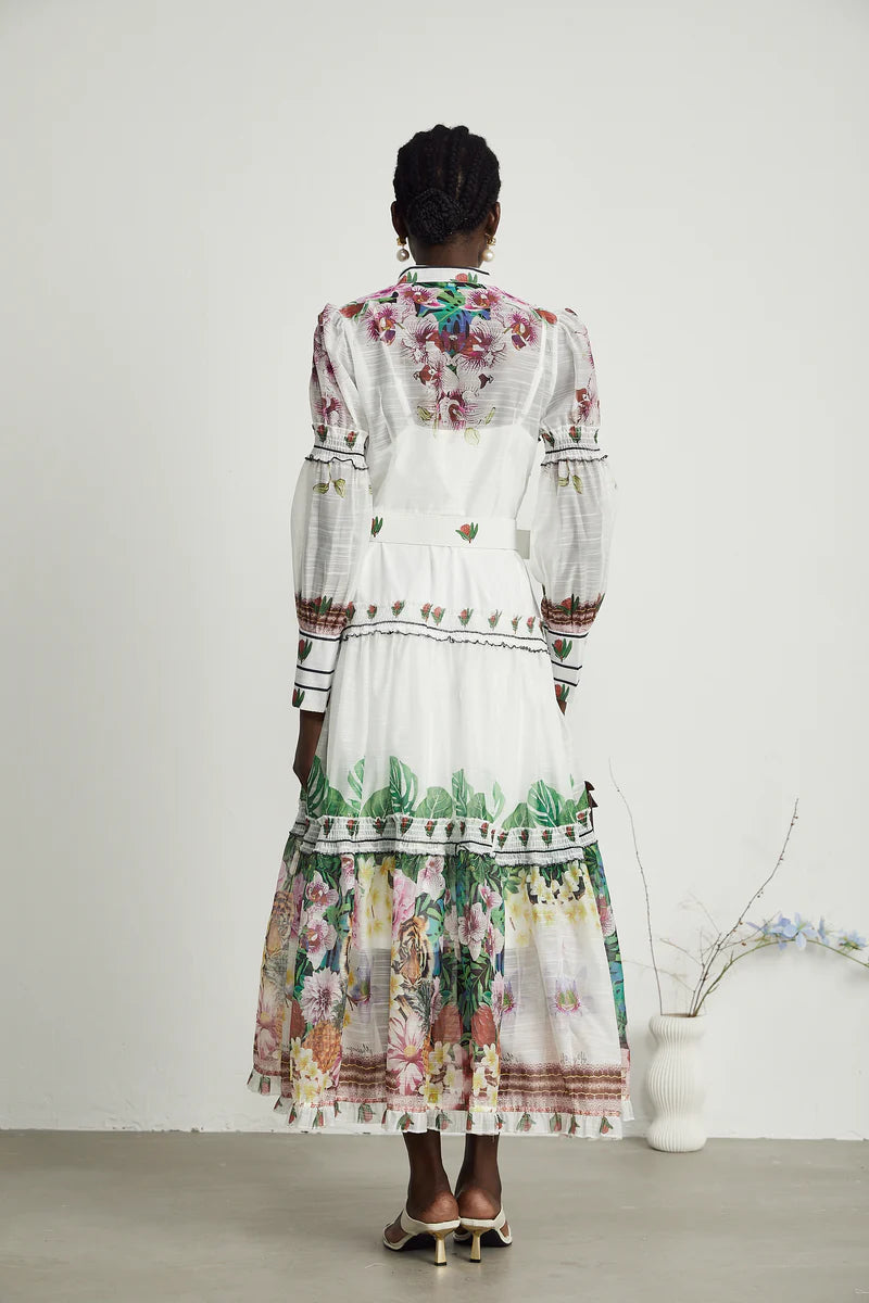 Gabi ruffled floral-print midi dress