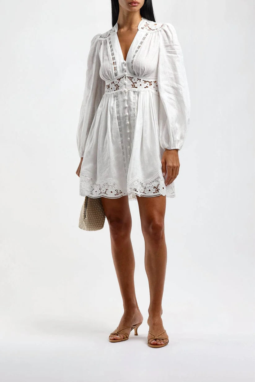 Palma Dress August plunge in lvory