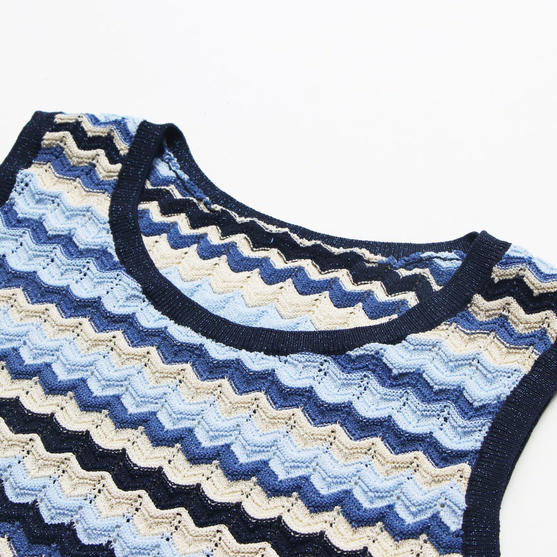 striped knitted fashion suit