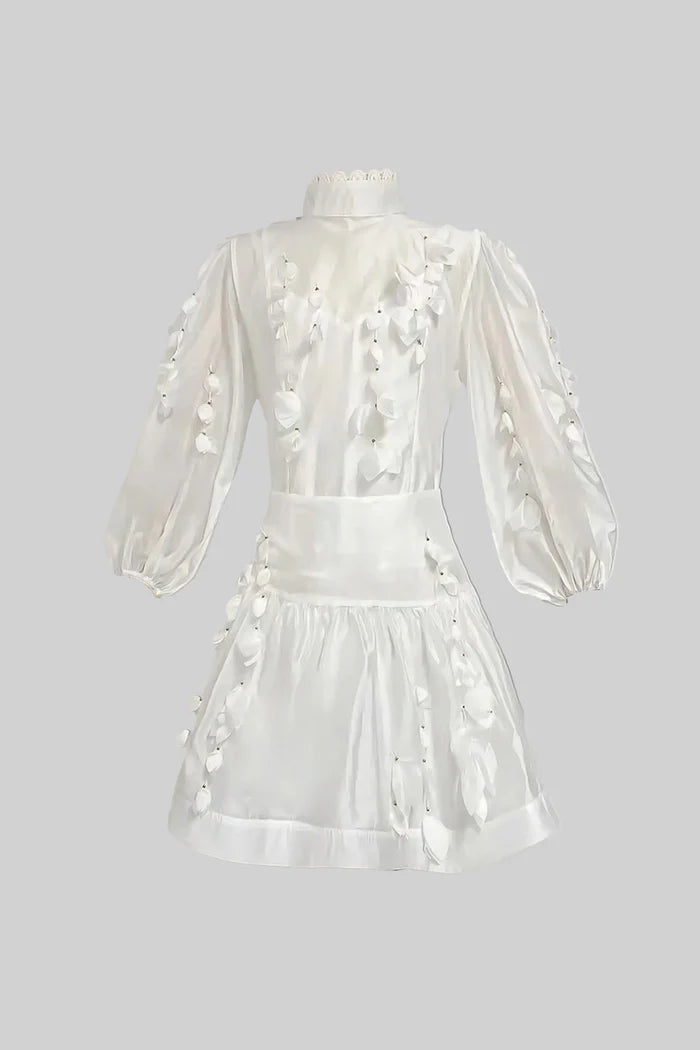 Elegant Floral Co-Ord With Delicate Lace Trim Accents - White
