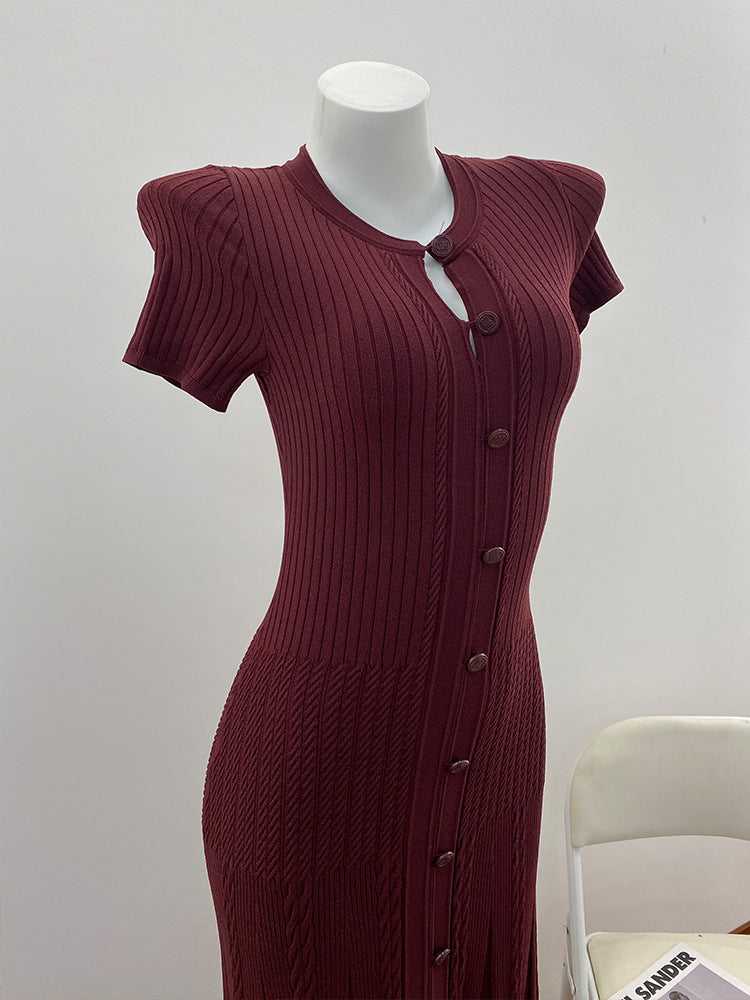 Merlot Knit Maxi Dress