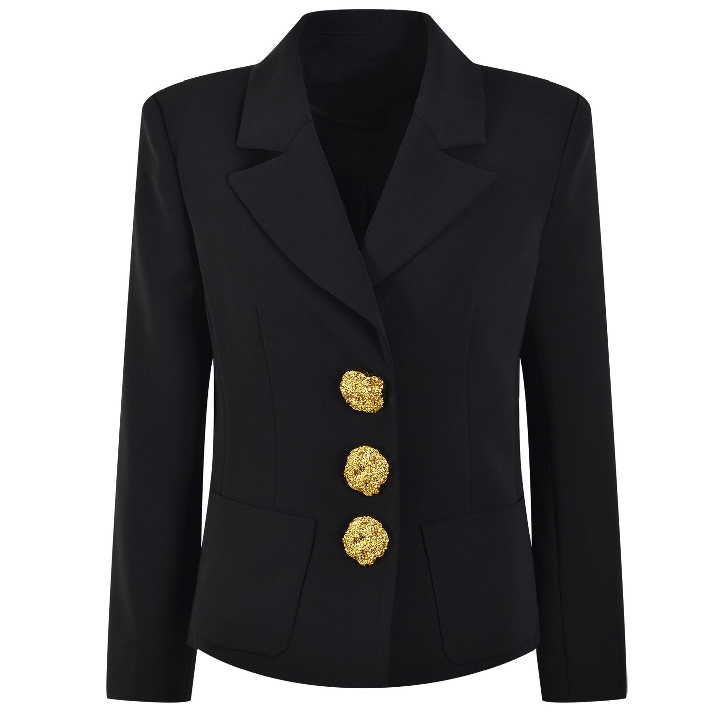 Lapel commuter black jacket