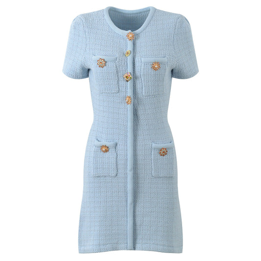 Blue Hip Dress Diamond Schnalle