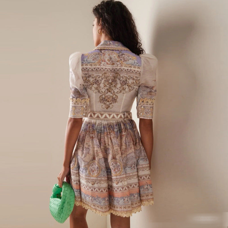 Positioning Print short dress