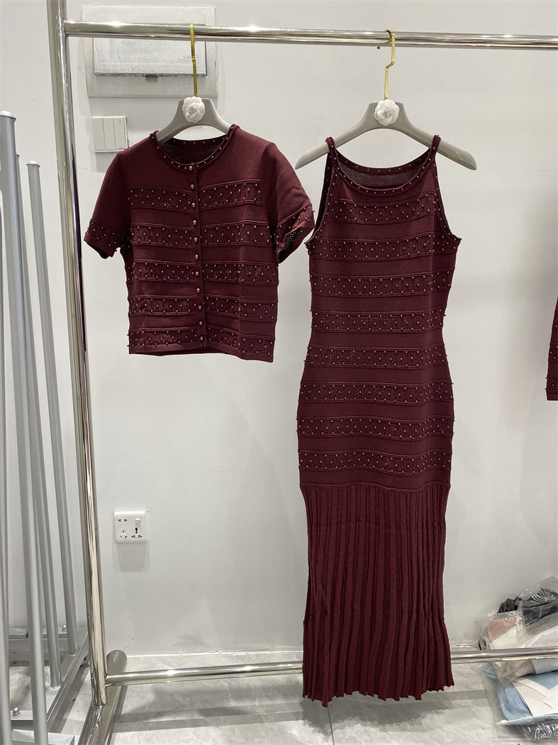 Three-Piece Set for Women with Heavy Beading
