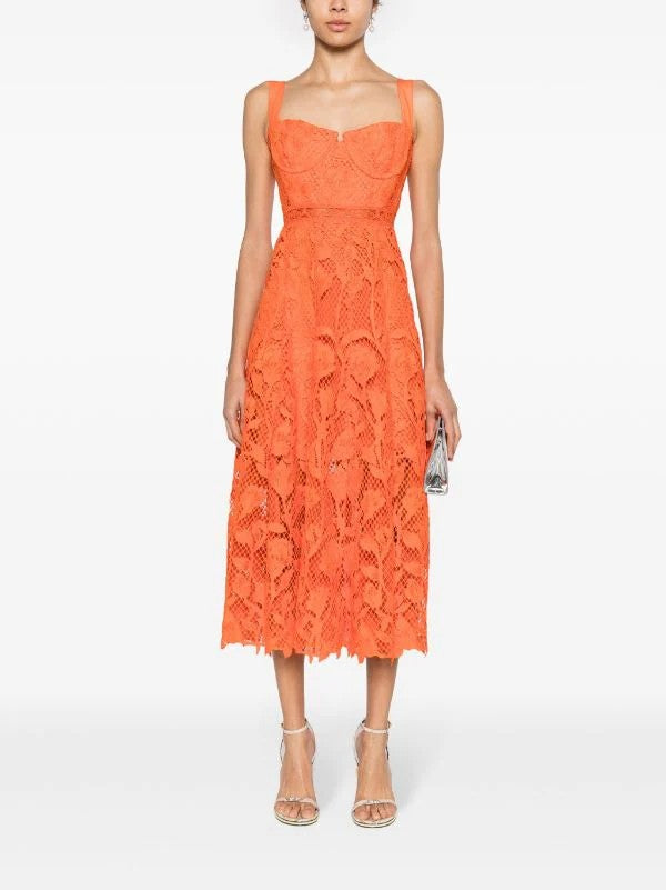 Self-Portrait floral-lace bustier midi dress PALMA PARIS Self-Portrait floral-lace bustier midi dress PALMA PARIS