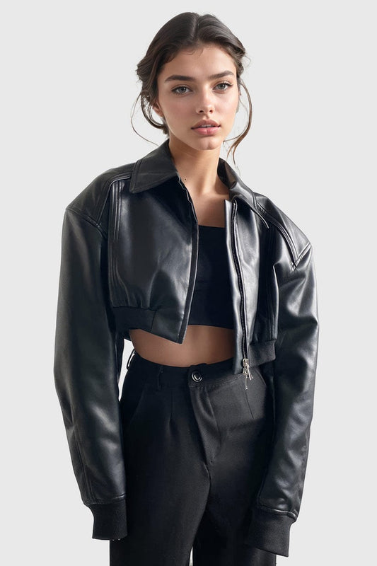 Leather  Bomber Jacket