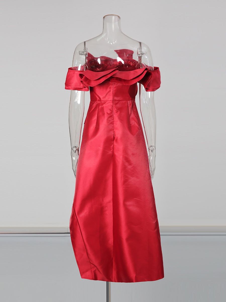 Red Carpet Ruffle Dress