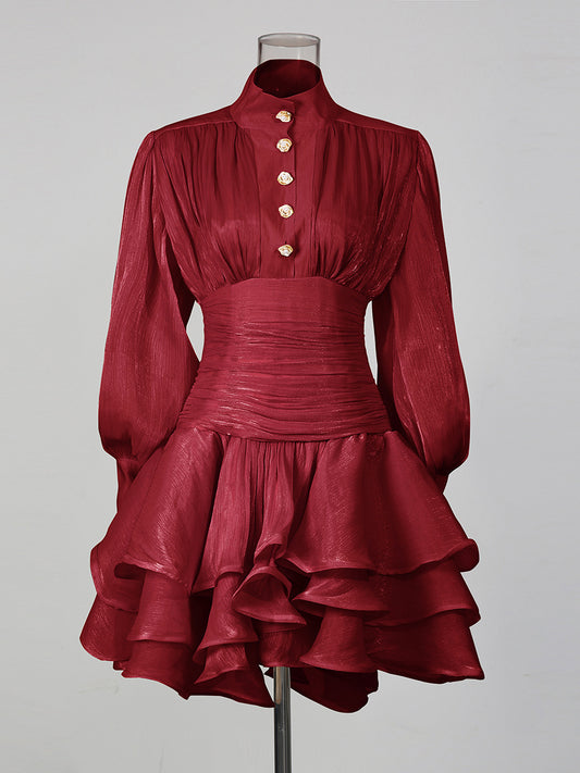Ruffled short skirt dress