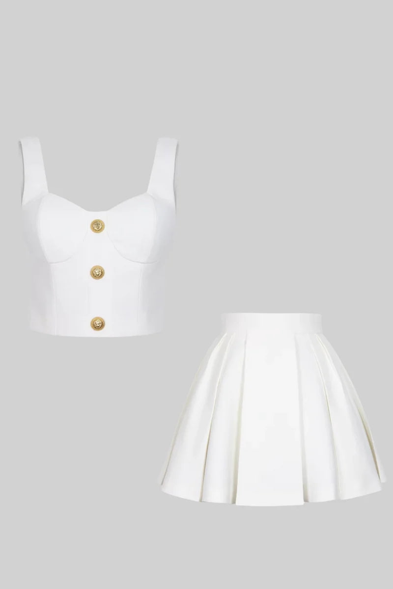 Refined Coordinated Crop Top & Skirt Set