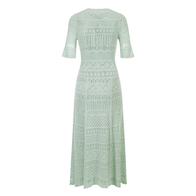 Ribbed Long Hip Wrap Waist dress