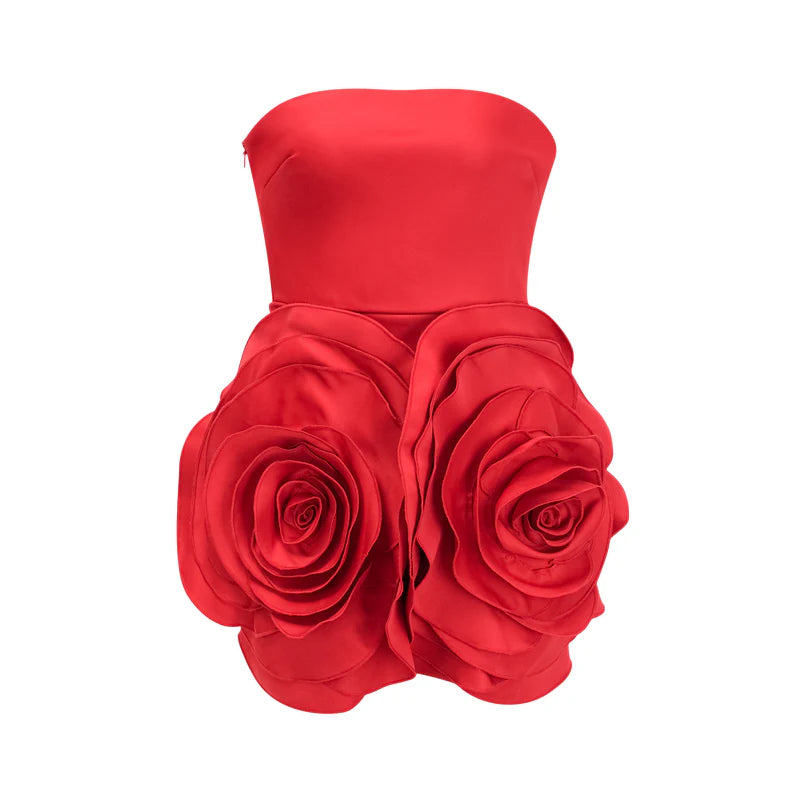 Adelita flower-appliqué off-shoulder dress
