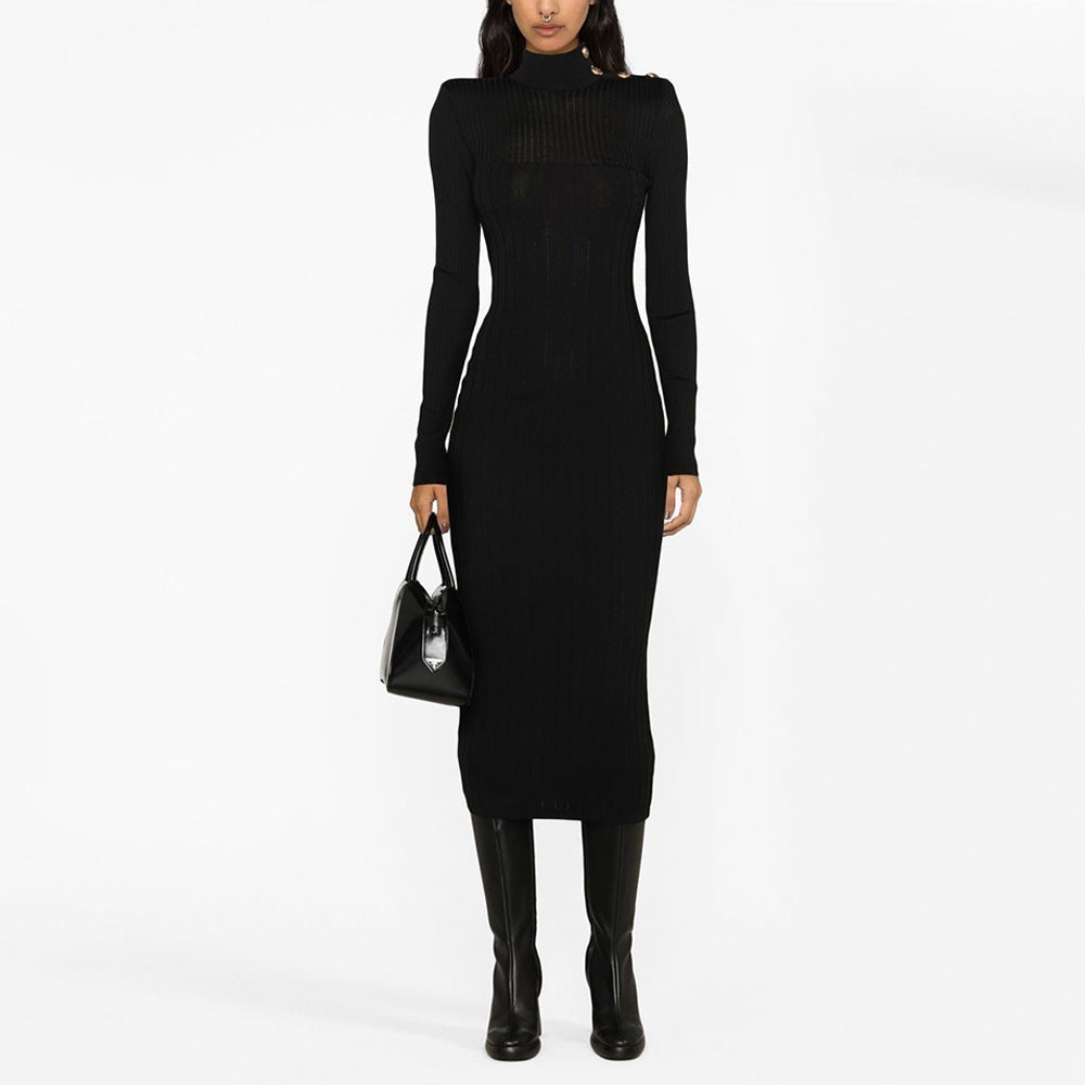 Buckle  Slim Long Knit dress