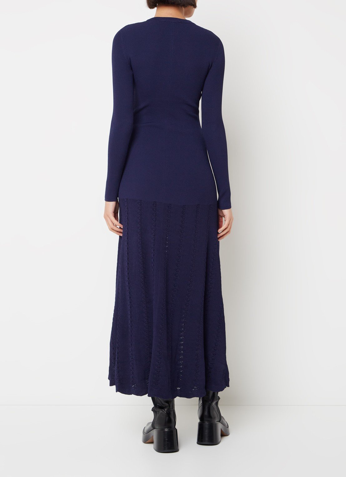 Jared rib knitted midi dress with decorative buttons