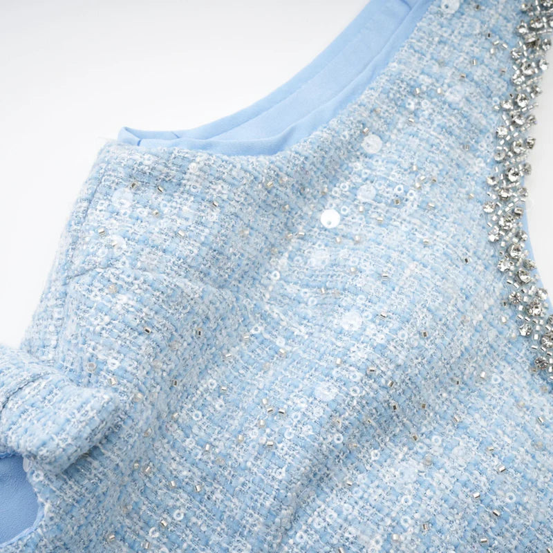 Minon à paillettes de manon bleu tweed
