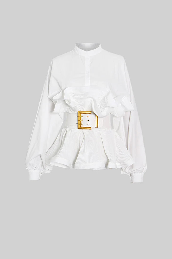 Ruffle Shirt with Massive Belt