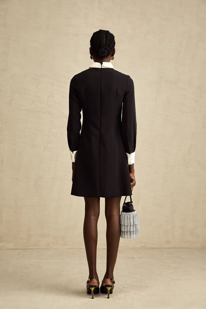 Esmée contraste-couleur embelli mini robe robe
