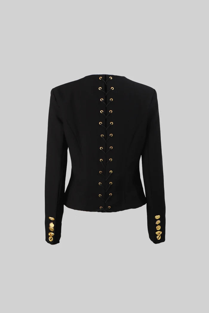 Co-ord Set with Statement Gold Buttons - Black