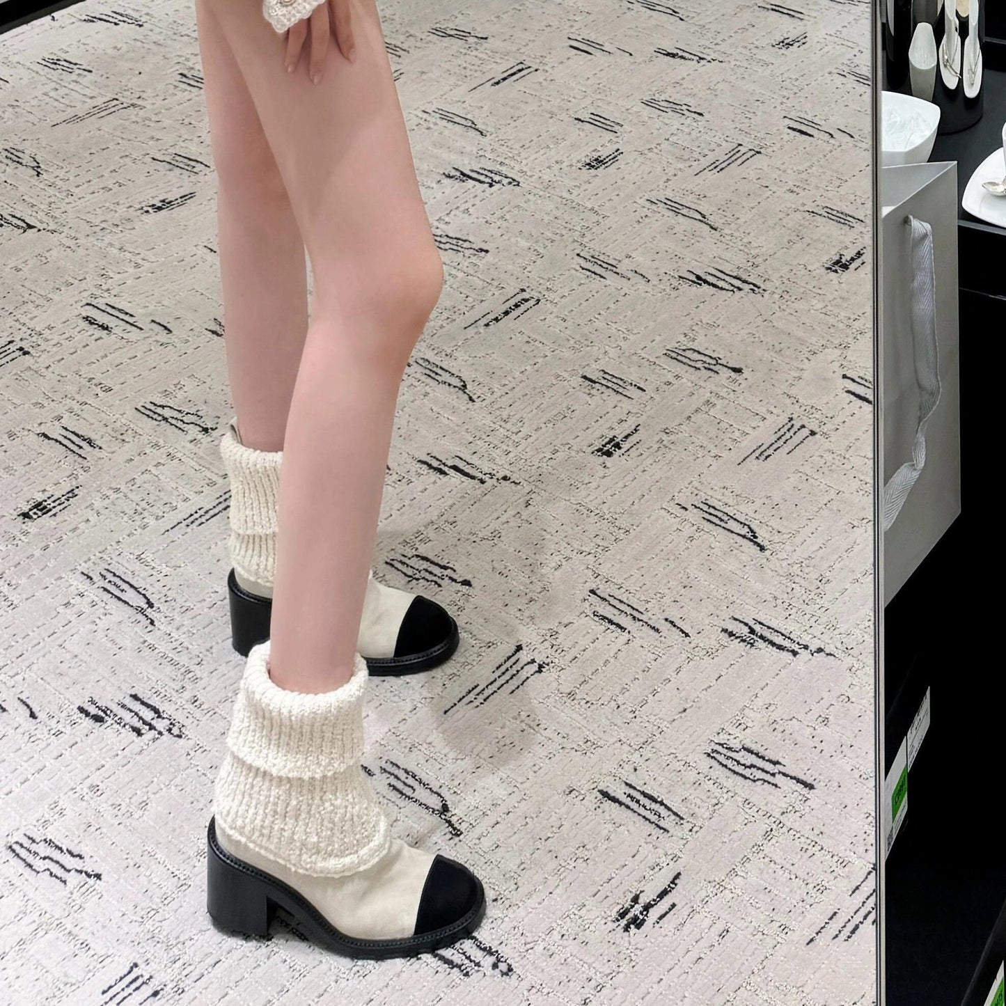 Thin and piled up boots