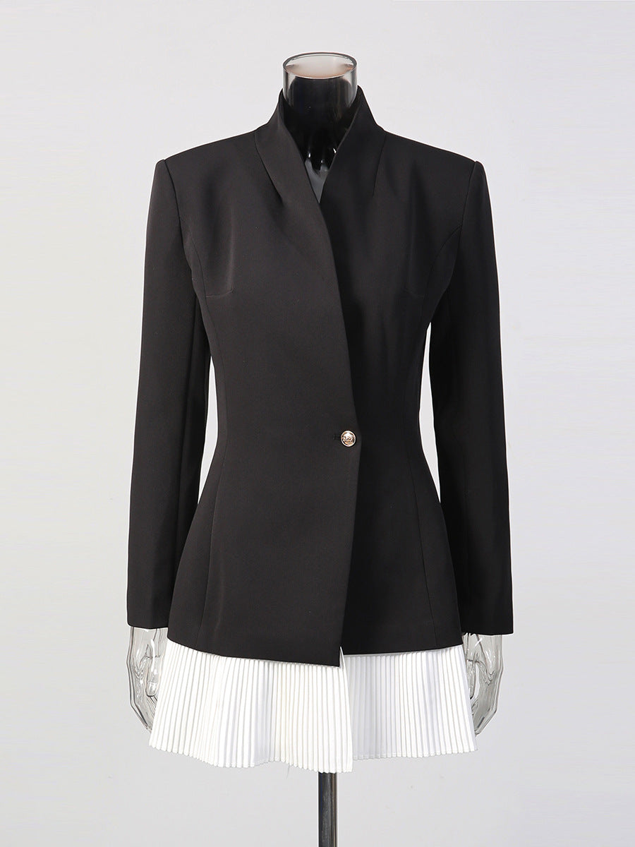 Noir Pleat Blazer Dress