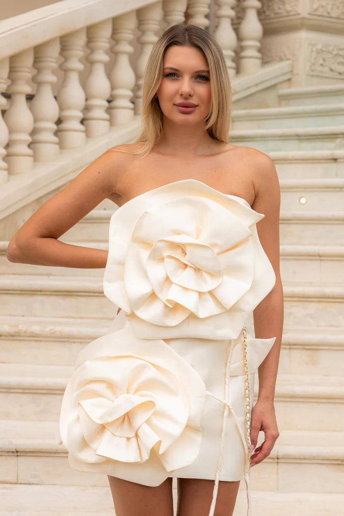 Voluminous Flower Design Dress