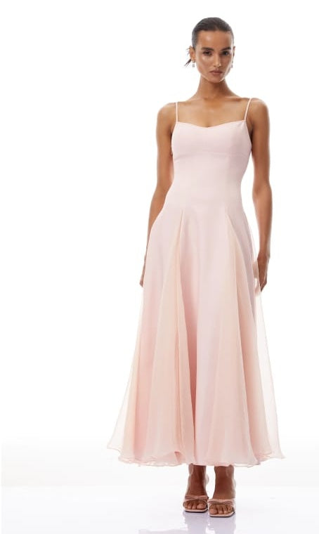 Sofie Pink Pleated Maxi Dress