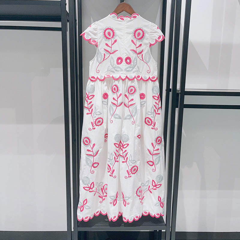 Lace Flying Sleeve High Waist Dress