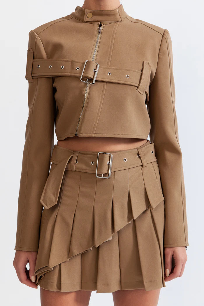 Military Co-ord with Skirt and Blazer - Caramel