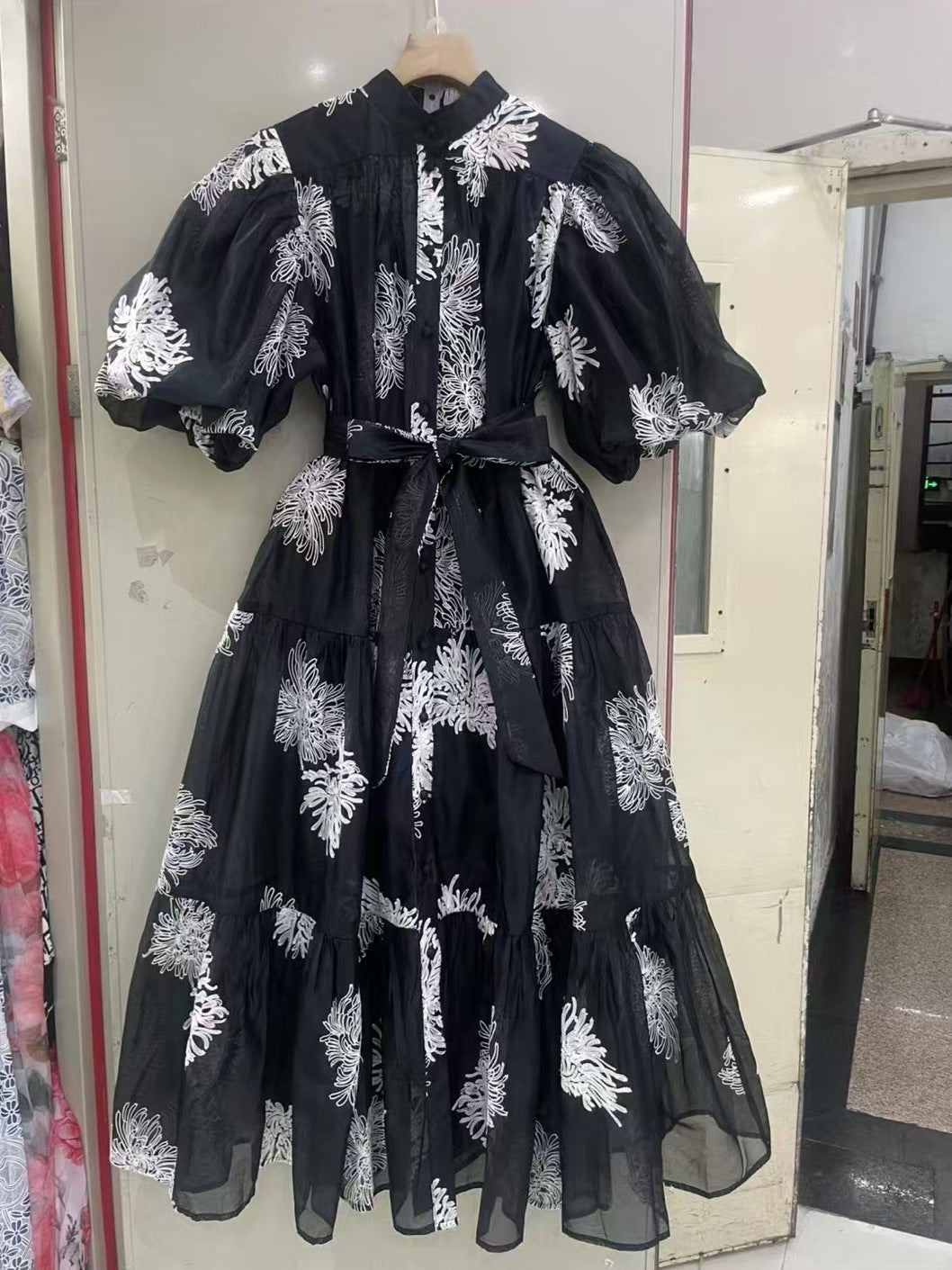 Retro Embroidered Flowers Loose dress