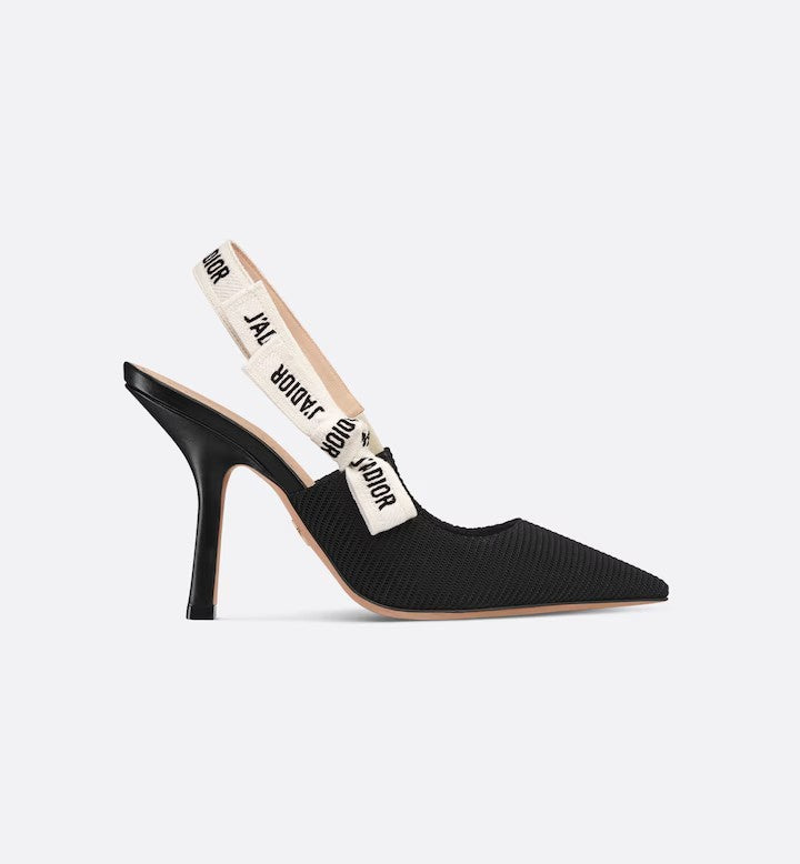 Dio-slingback pump  Black Technical Fabric