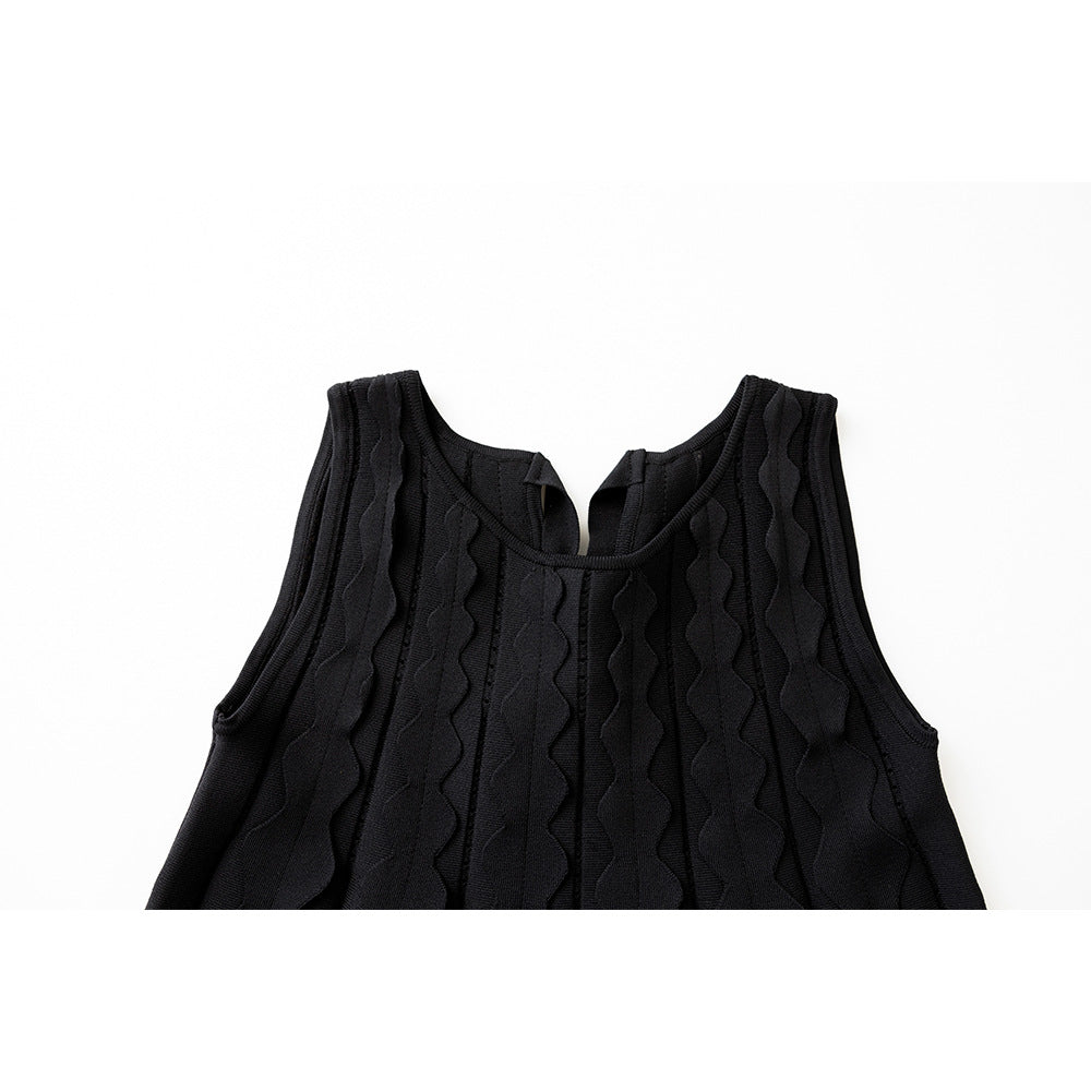 Tie-Neck Knitted Elegant Dress