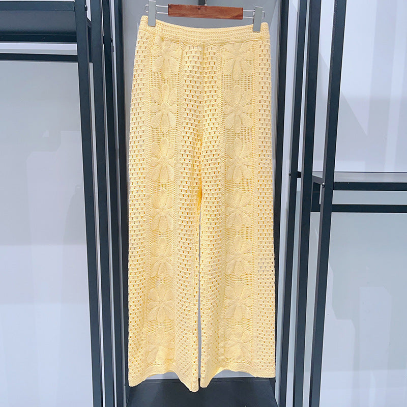 Flower Round Neck Sleeveless Shirt Pants Set