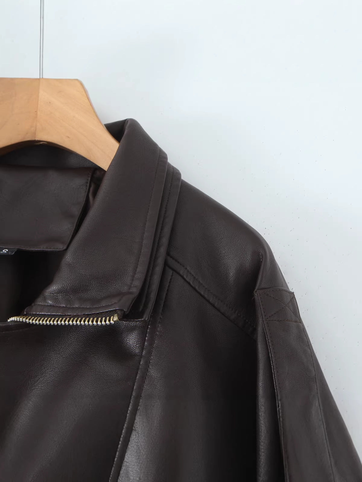Double-Flap Design Pu Leather Jacket