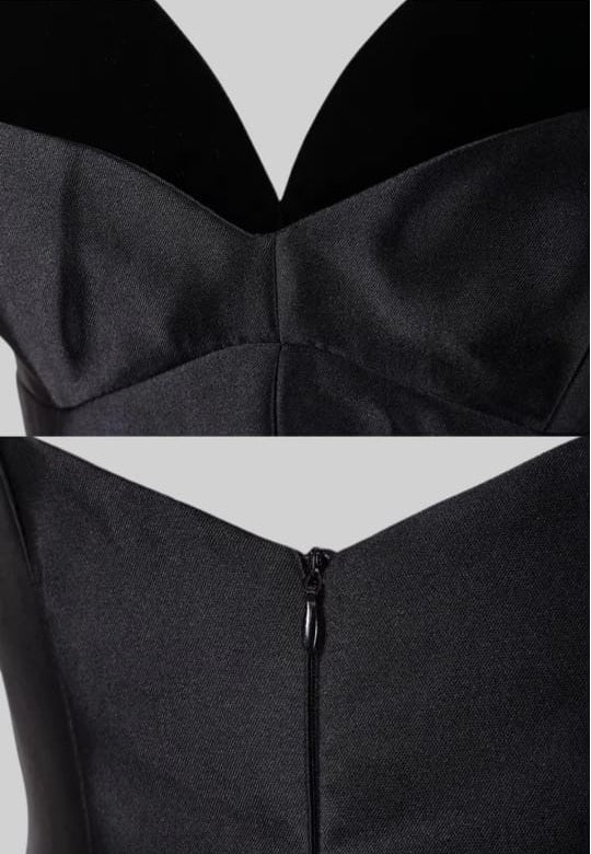 Sleeveless Fitted Dress With Sweetheart Neckline And Flared Knee-Length Skirt - Black