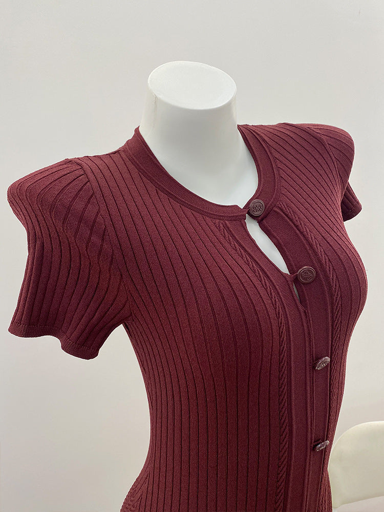 Merlot Knit Maxi Dress