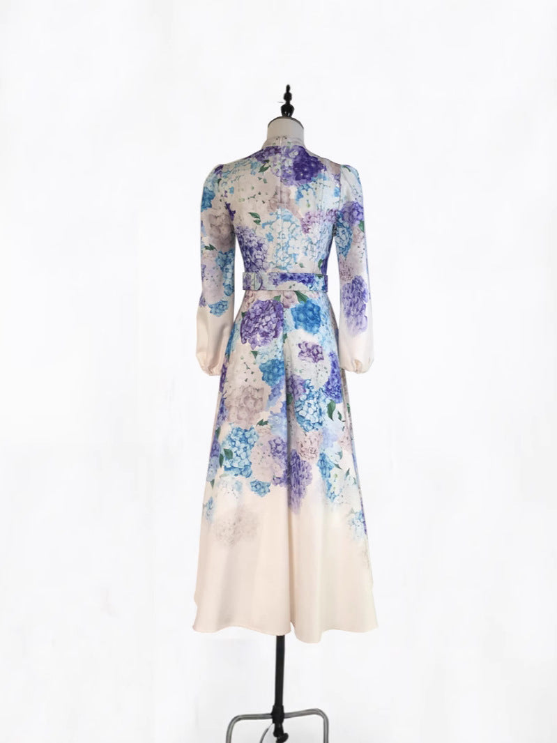 Doppelbrust-Taille-Stand-up-Kragenkleid