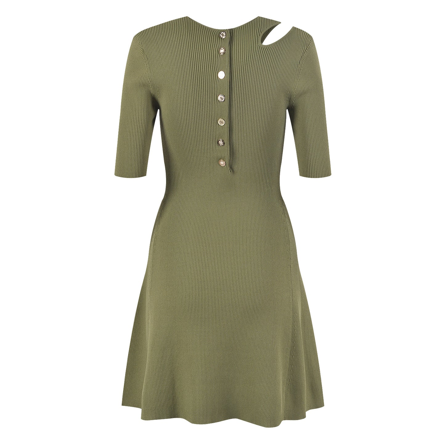 Green Slim Fit  Wind Stretch Dress