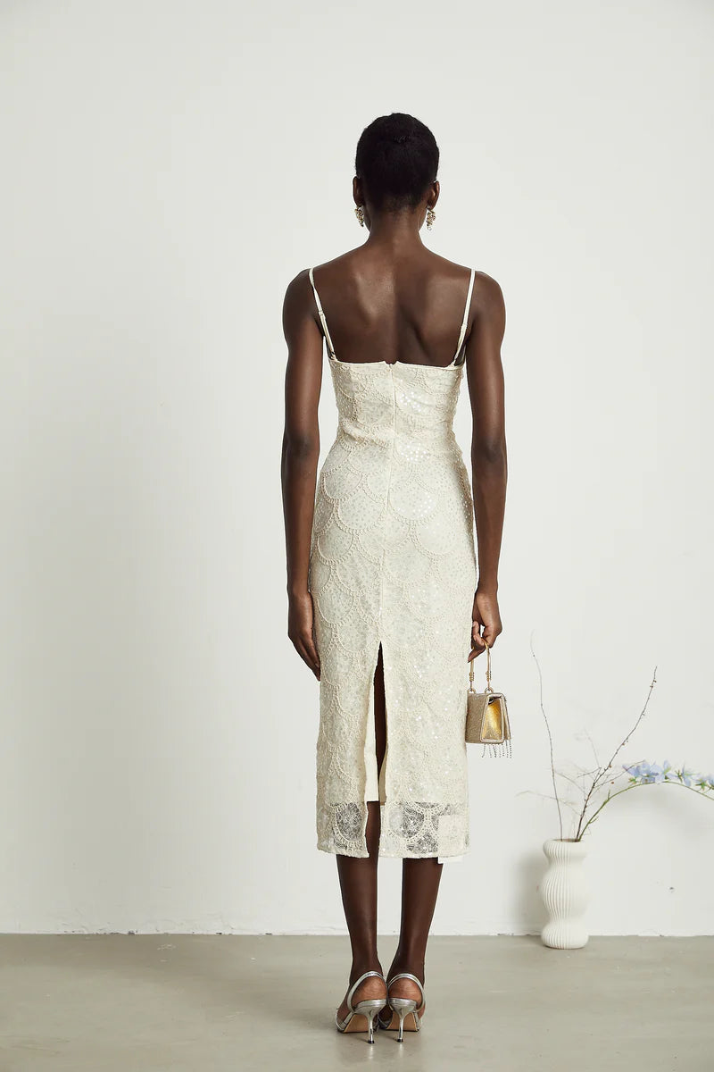 Robe midi embelli nalini