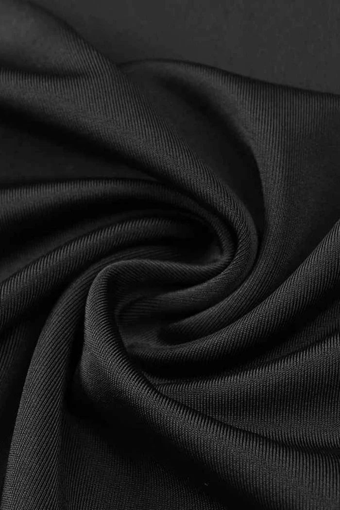 Sleeveless Maxi Dress with Draped Waist and Side Slit - Black