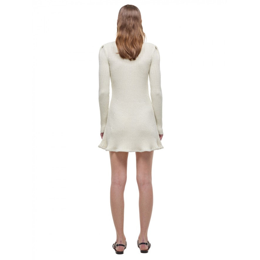 CREAM LUREX KNIT DRESS