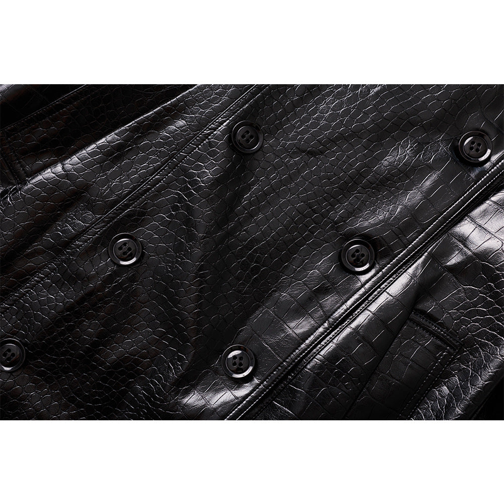 Double-Breasted Design and Waist-Tie Trench Coat