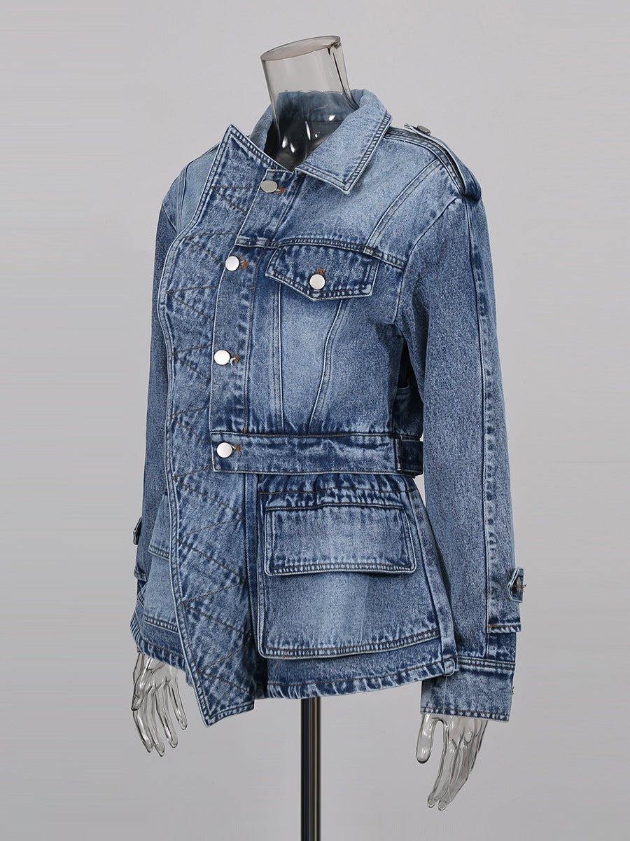 Cross Flap Denim Jacket