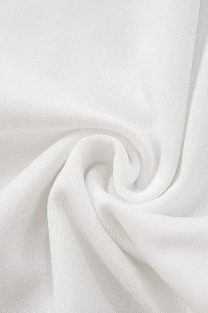 Halter Maxi Dress with Contrasting Ruched Paneling - Black/White