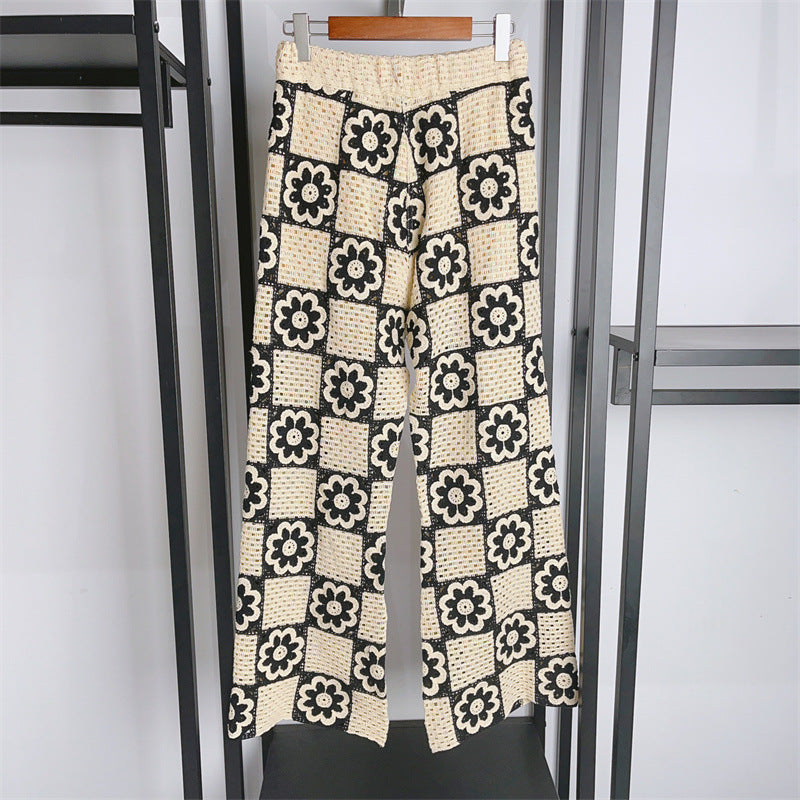 Sleeveless Knit Sweater Wide Leg Pants Set