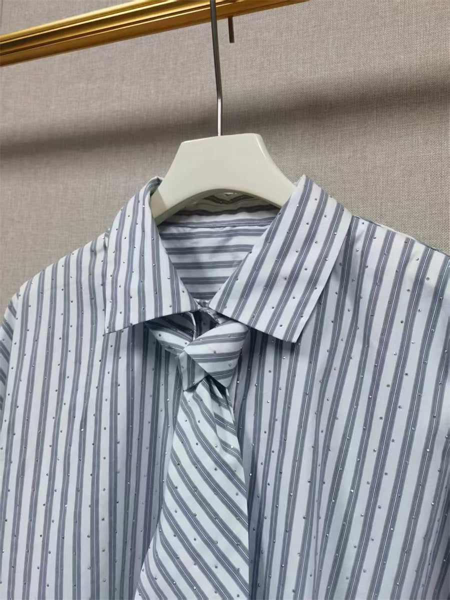 ace-up Long-Sleeved Short Shirt