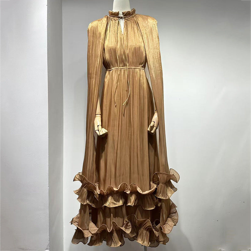 Krawatte Ruffle Maxi Kleid