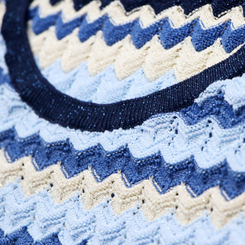 striped knitted fashion suit