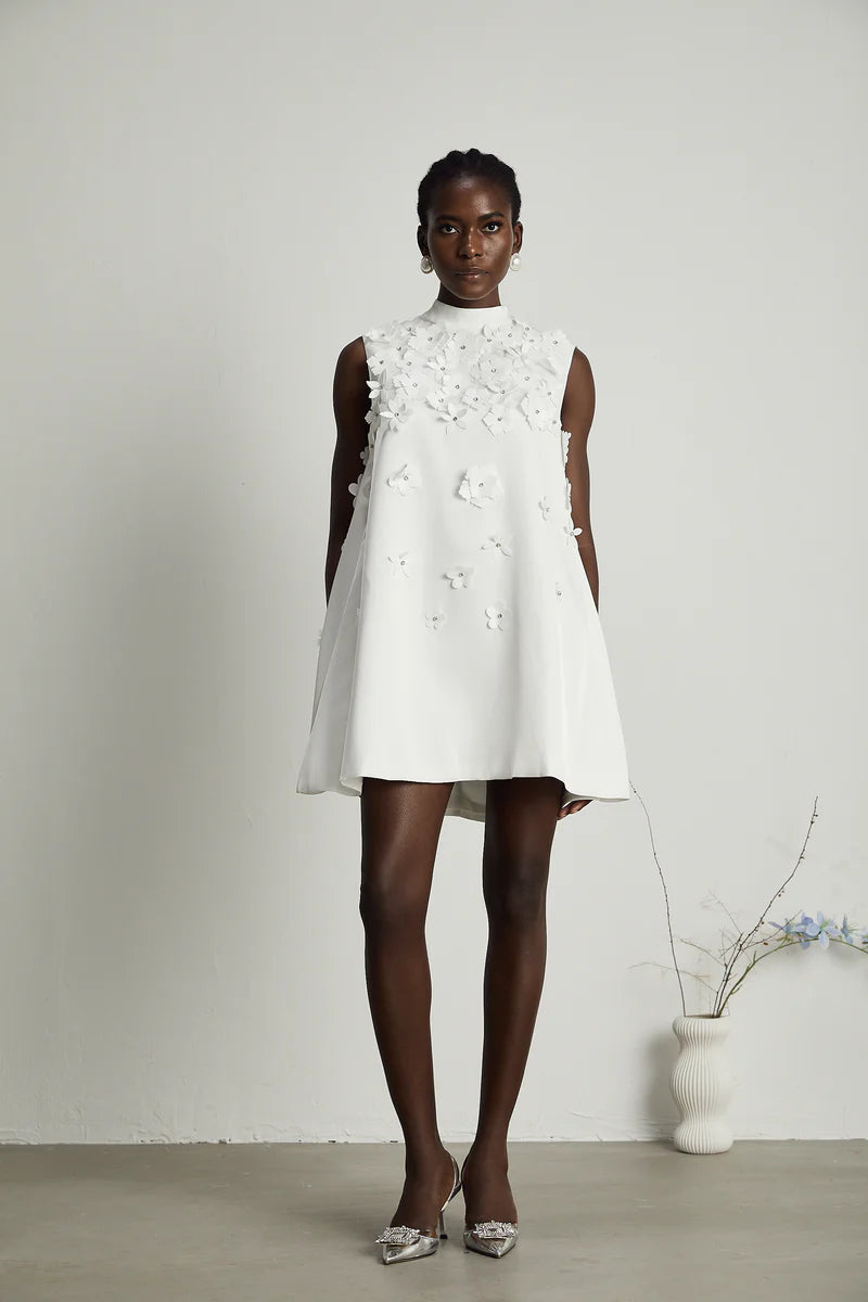 Geneviève Faux-Flower Mini robe