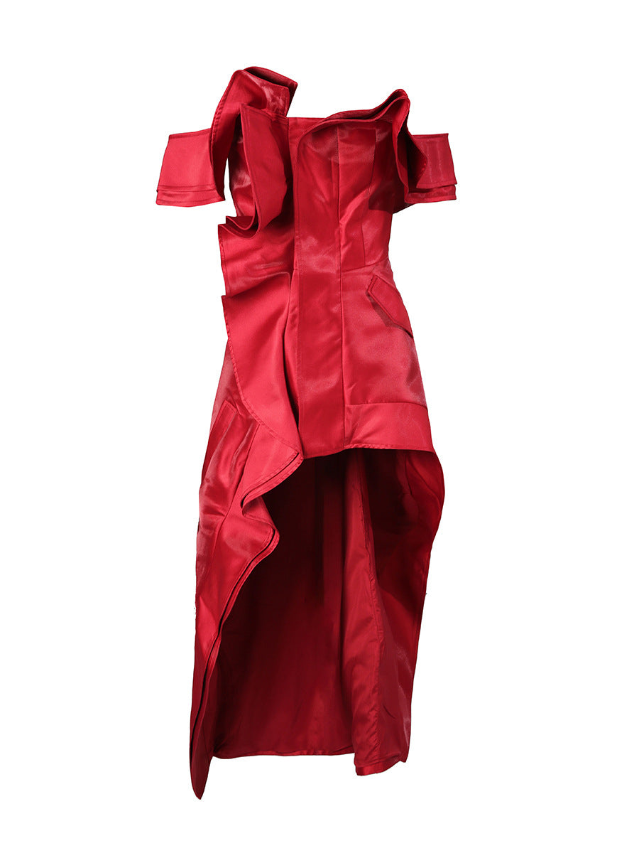 Red Carpet Ruffle Dress