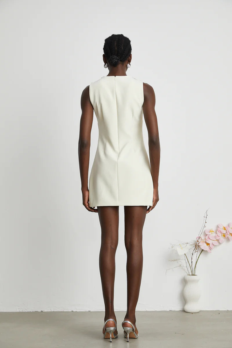 Cécile Mini-robe ornée de cristal en cristal